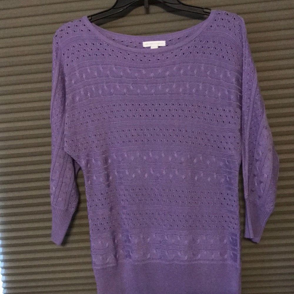 Purple knit sweater 3/4 sleeves